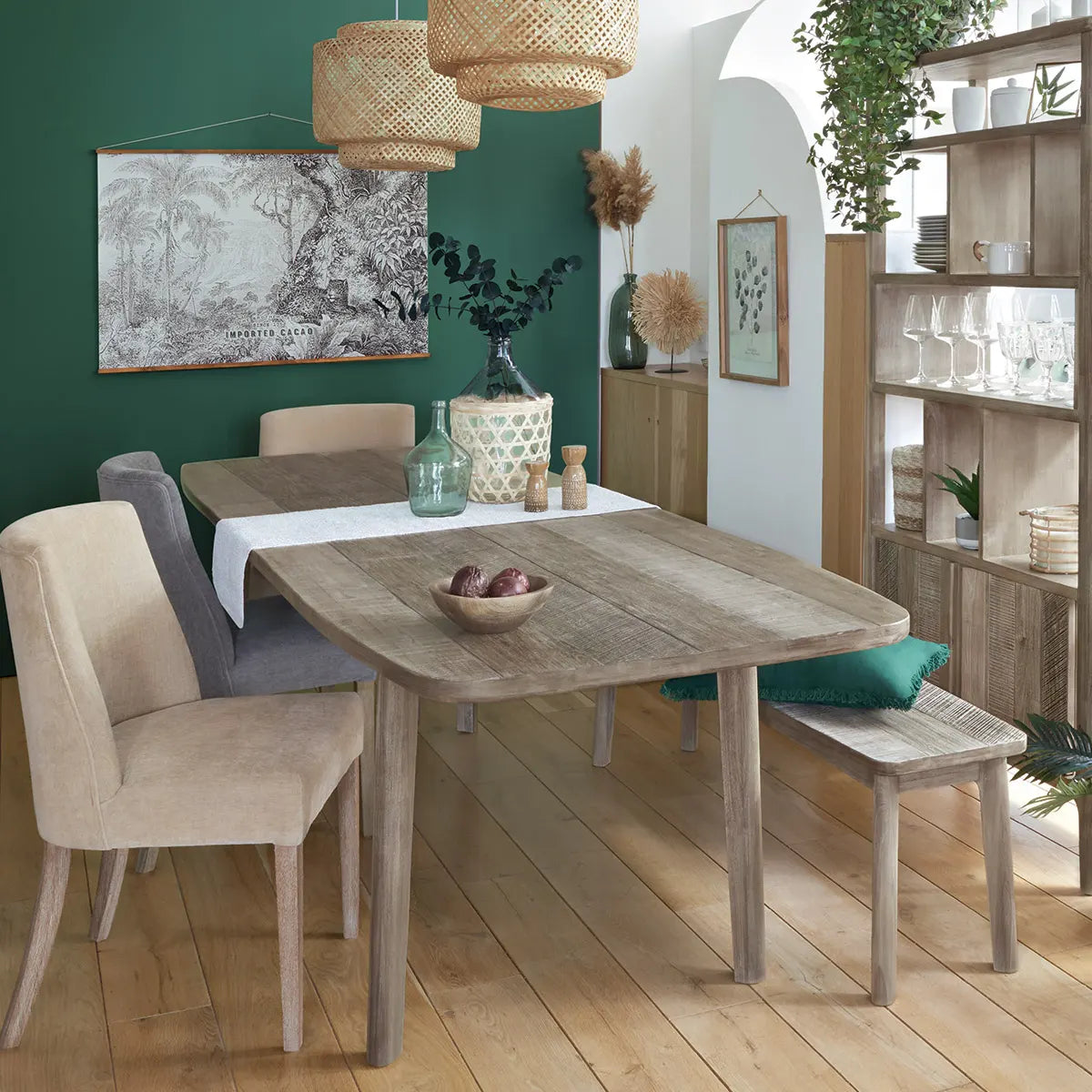 Masă extensibilă Banila, 180-260x90 cm, lemn de salcâm