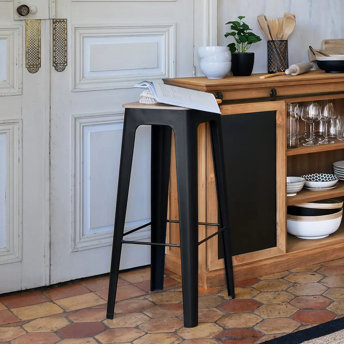 Scaun de bar Atmosphera Loga, Negru