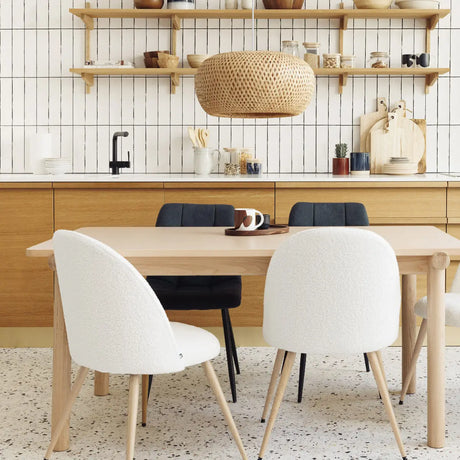 Трапезен стол atmosphera Slano, Букле, Бял