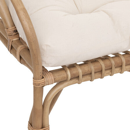Canapea Atmosphera Neta cu două locuri, Rattan, Alb, 110x68x77 cm