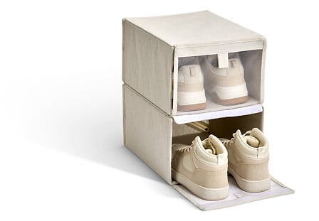 Комплект 2 кутии за обувки 5five Dressy+, Бежов, 24.5x33x17 cm
