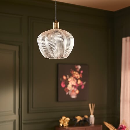Lampă suspendată Atmosphera Phylas, 37,5 cm, sticlă