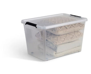 Кутия за съхранение 5five Clip'n Box, Прозрачна, 60 л