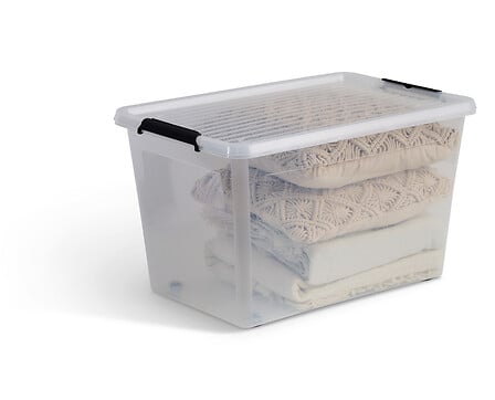 Кутия за съхранение 5five Clip'n Box, Прозрачна, 60 л