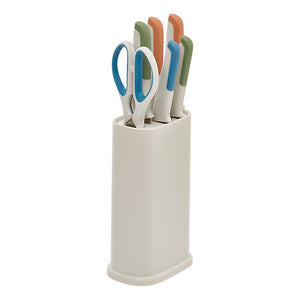Colors knife block with 5 knives and scissors
