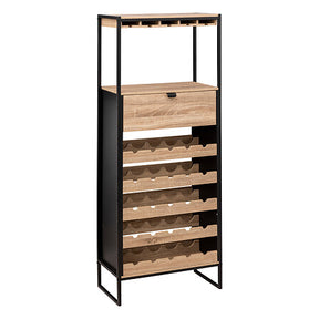 Бар шкаф с поставка за вино FIVE Aliaj, За 25 бутилки, Черен