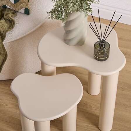 Masă de cafea Atmosphera Olao, Ivory, 2 buc.