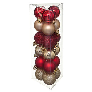Коледни топки atmosphera Colorama de Noël, Комплект 18 бр., Червено и злато, 3 cm