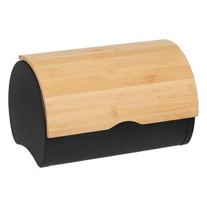 Кутия за хляб 5five Black Bambou, Бамбук и метал, 8L, Черна