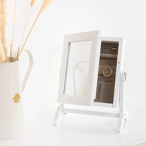 Шкаф за бижута с огледало atmosphera Kristin, MDF, Бял, 28 cm