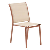 Stackable chair Essentia aluminum linen mahogany