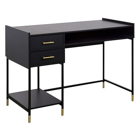 Birou Atmosphera Tedy, 2 sertare, MDF, Negru