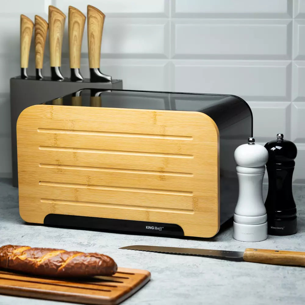 Cutie pentru pâine KingHoff 1071, 35 cm, Negru