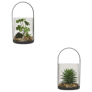 Terariu suspendat Wilo cu atmosferă de plante artificiale, 19 cm, diverse specii