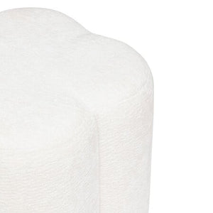 Puf floral atmosphera Lavon, Chenille, Alb