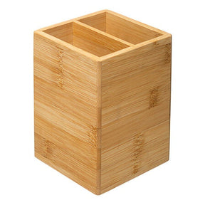 Поставка за кухненски прибори 5five, Бамбук, 2 отделения, Бежова