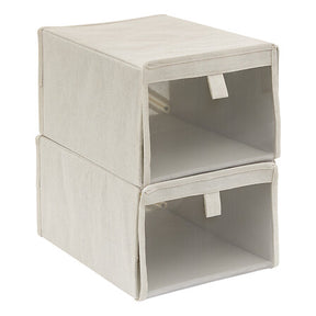 Комплект 2 кутии за обувки 5five Dressy+, Бежов, 24.5x33x17 cm