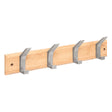 Закачалка с 4 куки 5five Ziny, Дървесен ефект и сребро, 45 cm