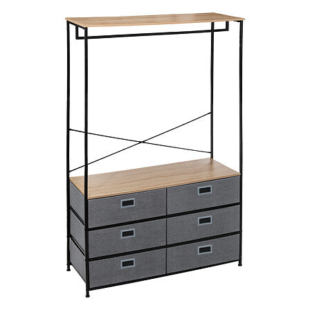 Закачалка с 6 чекмеджета 5five Tissa, MDF, Сива, 100 cm