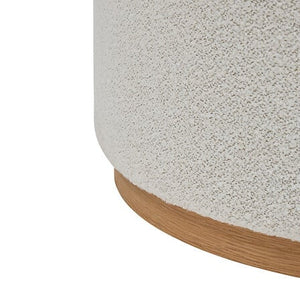 Puf XL Atmosphere Nesky, Boucle, Alb, Ø81 cm