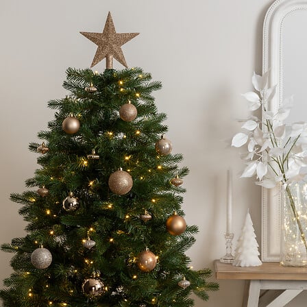 Коледна декорация за елха atmosphera Colorama de Noel, 18 части, Бежова