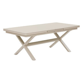 Extendable table Oryon 10 seats automatic extension glass clay