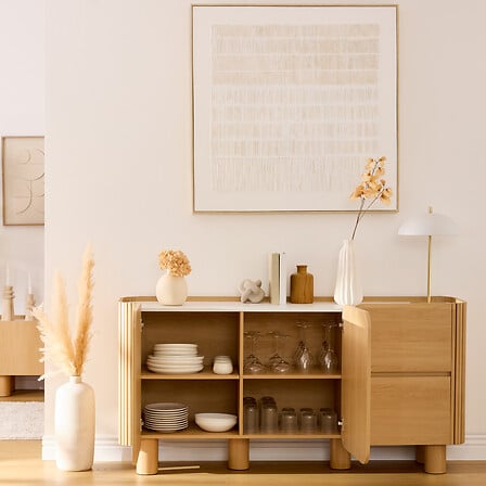 Скрин atmosphera Homelya, 2 врати, 2 чекмеджета, 160 cm, Хевея