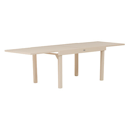 Piazza extendable table 10 seats tempered glass cream clay