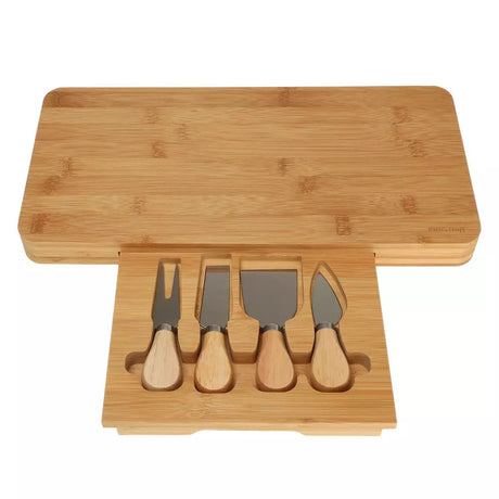 Set platou de brânzeturi Kinghoff 1567, 5 piese, Bambus