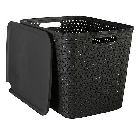 Кош за съхранение 5five Tressy, Полипропилен, 28L, Черен