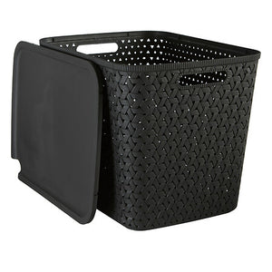 Кош за съхранение 5five Tressy, Полипропилен, 28L, Черен