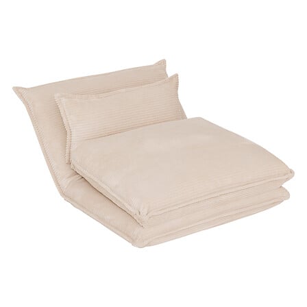Fotoliu rabatabil Atmosphera Elois, catifea, ivory