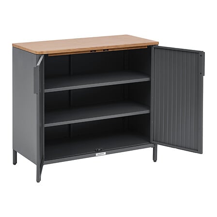 Ironia outdoor sideboard 90 x 46 x 76 cm steel graphite linen