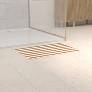 Постелка за баня 5five Strio, Диатомит, 39 x 60 cm, Жълта