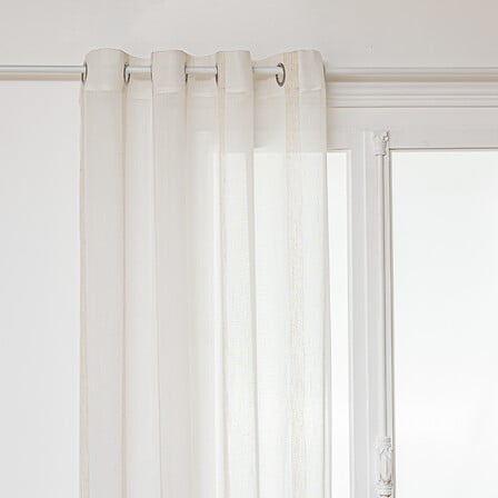 Haya striped sheer curtains 140 x 240 cm linen-coloured