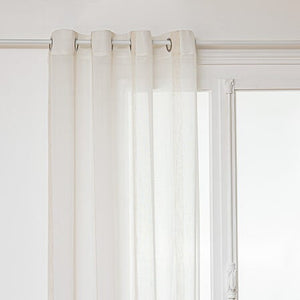 Haya striped sheer curtains 140 x 240 cm linen-coloured