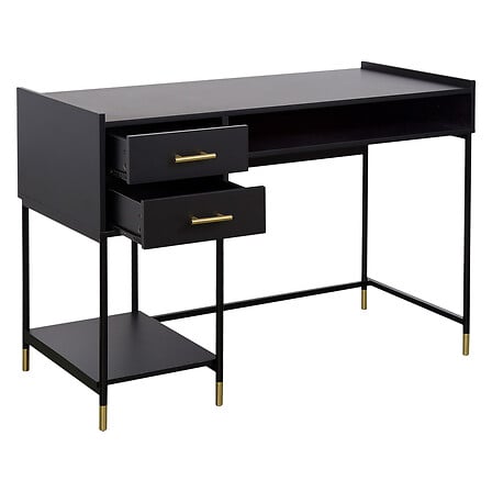 Birou Atmosphera Tedy, 2 sertare, MDF, Negru
