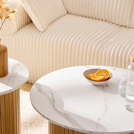 Холна маса atmosphera Homelya, Мраморен ефект, 70 cm, MDF