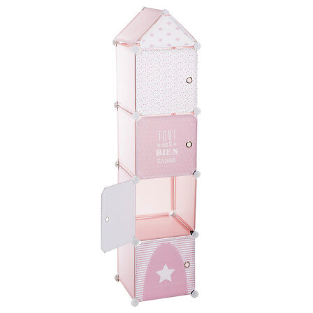 Dulap de depozitare pentru copii Atmosphera Tower, 4 compartimente, 34x140x32 cm