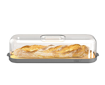 Кутия за багет 5five Fresh Eat, Полистирен и бамбук, Сива