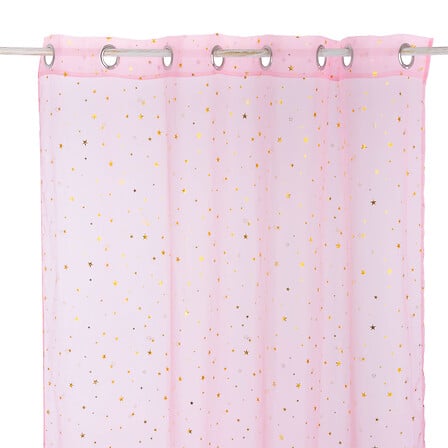 Perdea transparentă pentru copii Atmosphera cu stele 140x250cm, roz