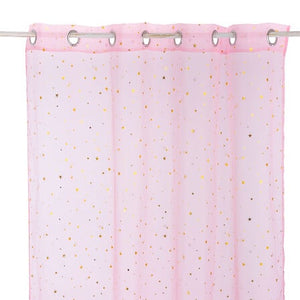 Perdea transparentă pentru copii Atmosphera cu stele 140x250cm, roz