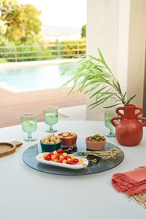 Rotating tray diam 45 cm smoked glass
