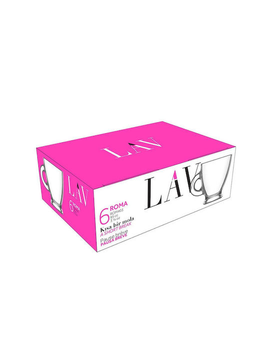 Set cești și farfurii cafea LAV Roma, 95 ml, 6 buc.