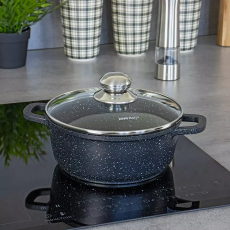 Cratiță din aluminiu Kinghoff 1592, acoperire cu marmură, 1,3 l, 16 cm