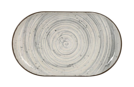 Farfurie ovală LA MEDITERRANEA Vortex, 25x15 cm, porțelan