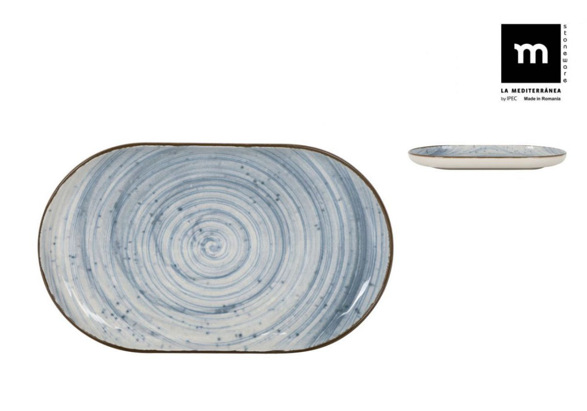 Platou oval LA MEDITERRANEA Swirl, Porțelan