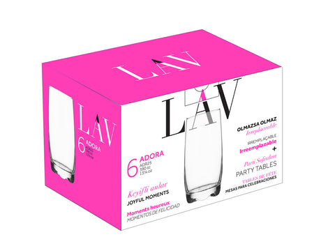 Set pahare de apă LAV Adora, 370 ml, 6 buc.