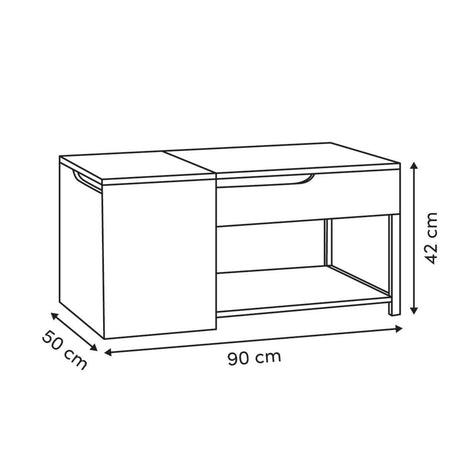 Кафе маса с повдигащ плот 5five Luma, Стомана, 90 cm, Бяла — изглед 3