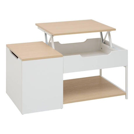 Кафе маса с повдигащ плот 5five Luma, Стомана, 90 cm, Бяла — изглед 4